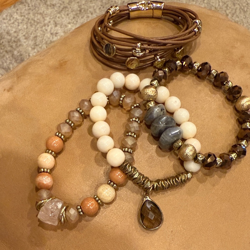 Assorted earthtone bracelets